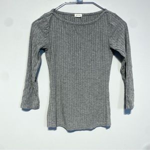 🛍️ 4 for 20$ / Garage 3/4 Sleeve Fitted Rib Tee / Grey / XS